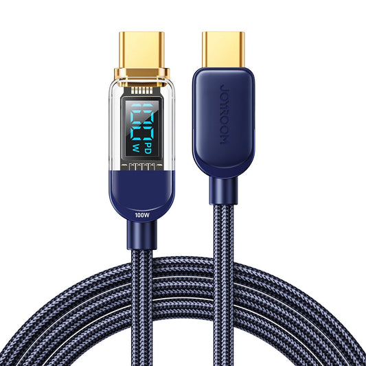 Kabel za podatke i punjenje USB-C - USB-C Joyroom A4 Display, 100W, 1.2m, Plavi