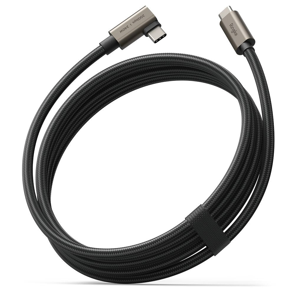 Kabel za podatke i punjenje USB-C - USB-C Ringke 2X2 Angled, 240W, 2m, Crni