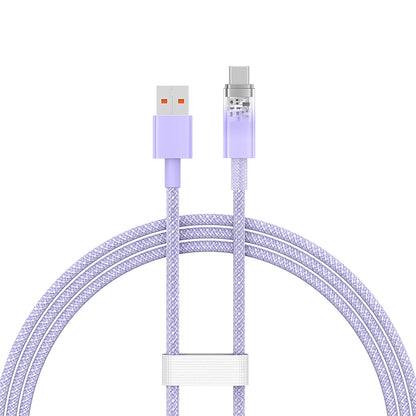 Kabel za podatke i punjenje USB-A - USB-C Baseus Explorer, 100W, 1m, Ljubičasti CATS010405