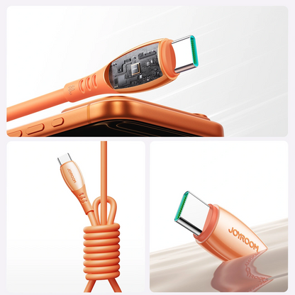Kabel za podatke i punjenje USB-C - USB-C Joyroom S-A59 Vibrant, 60W, 1.2m, Narančasta