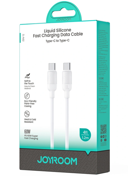 USB-C - USB-C kabel za prijenos podataka i punjenje Joyroom S-A62 Lively, 60W, 1.2m, Bijela