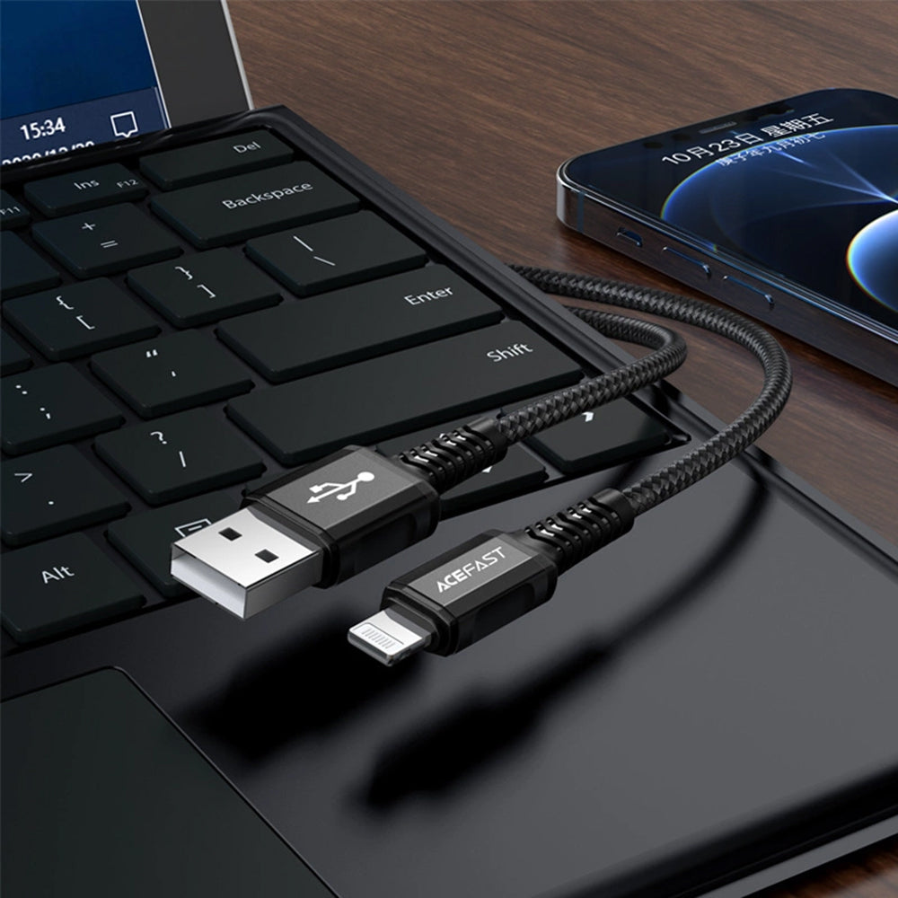 Kabel za podatke i punjenje USB-A - Lightning Acefast C1-02, 18W, 1.2m, Crni