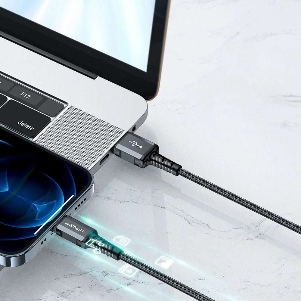 Kabel za podatke i punjenje USB-A - Lightning Acefast C1-02, 18W, 1.2m, Crni