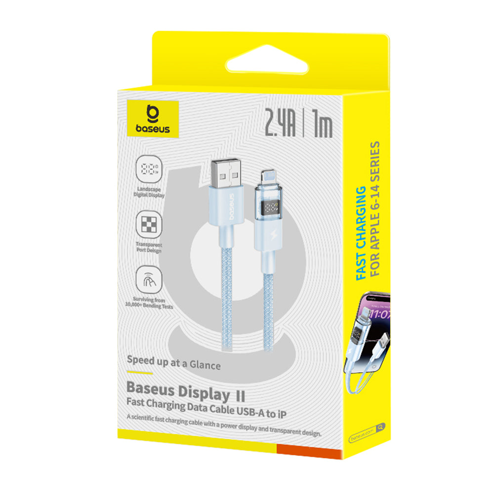Kabel za podatke i punjenje USB-A - Lightning Baseus Display 2, 12W, 1m, Plavi P10382700311-00