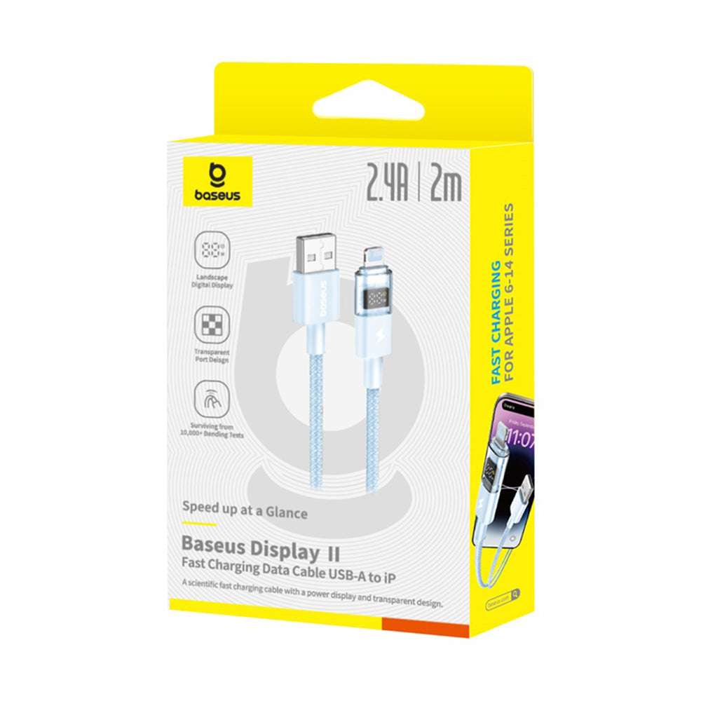 Kabel za prijenos podataka i punjenje USB-A - Lightning Baseus Display 2, 12W, 2m, Plavi P10382700311-01