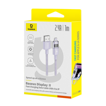 Kabel za podatke i punjenje USB-A - Lightning Baseus Display 2, 12W, 1m, Ljubičasti P10382700511-00