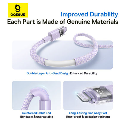 Kabel za podatke i punjenje USB-A - Lightning Baseus Display 2, 12W, 2m, Ljubičasti P10382700511-01