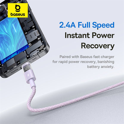 Kabel za podatke i punjenje USB-A - Lightning Baseus Display 2, 12W, 2m, Ljubičasti P10382700511-01