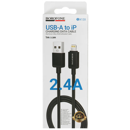 Kabel za podatke i punjenje USB-A - Lightning Borofone BX120 Placer, 18W, 1m, Crni
