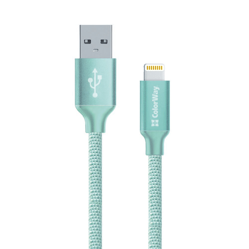 Kabel za podatke i punjenje USB-A - Lightning ColorWay CW-CBUL004, 18W, 1m, Zelena