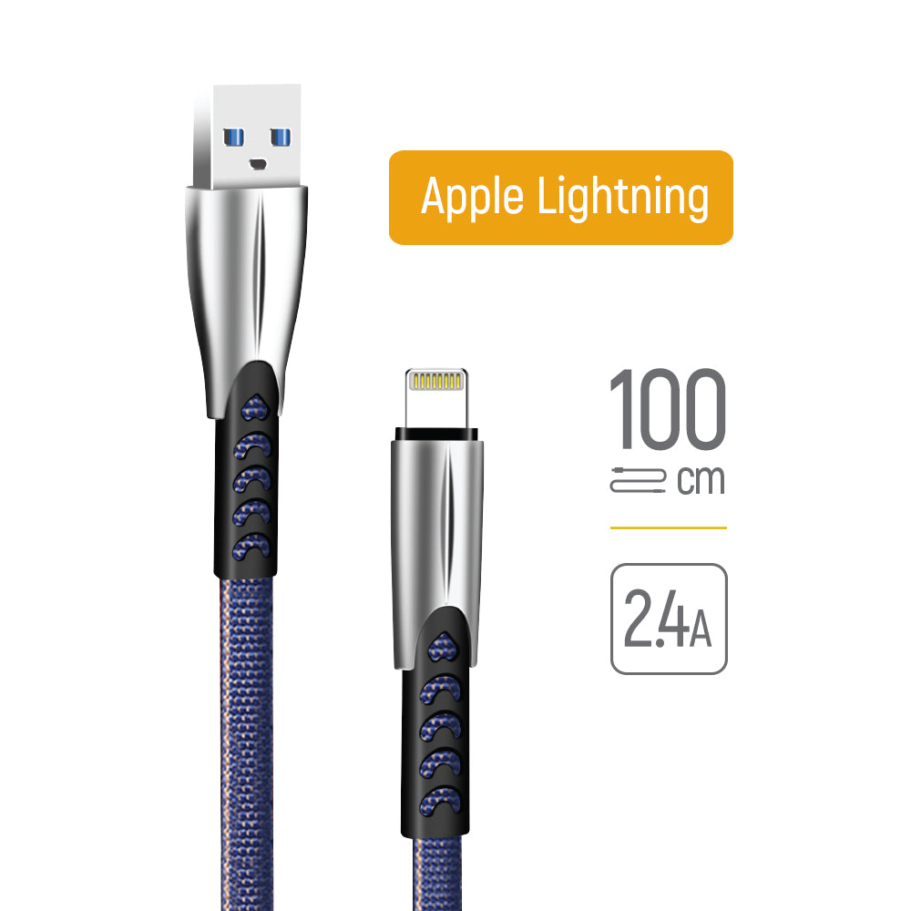 Kabel za podatke i punjenje USB-A - Lightning ColorWay CW-CBUL010, 18W, 1m, Plavi