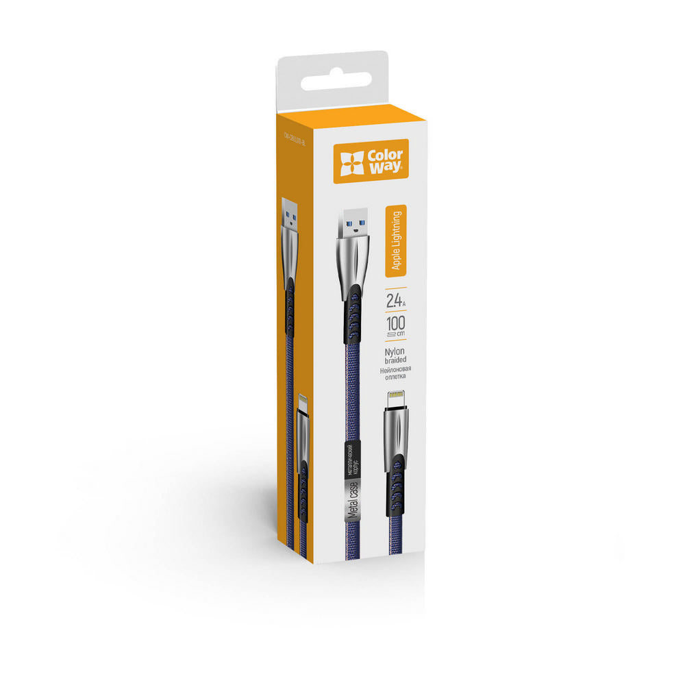 Kabel za podatke i punjenje USB-A - Lightning ColorWay CW-CBUL010, 18W, 1m, Plavi
