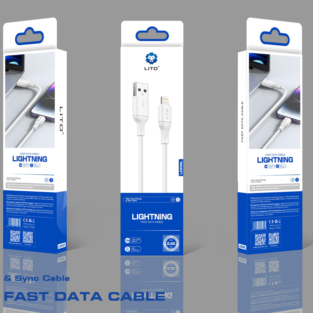 Kabel za podatke i punjenje USB-A - Lightning Lito LD06L, 18W, 1m, Bijeli