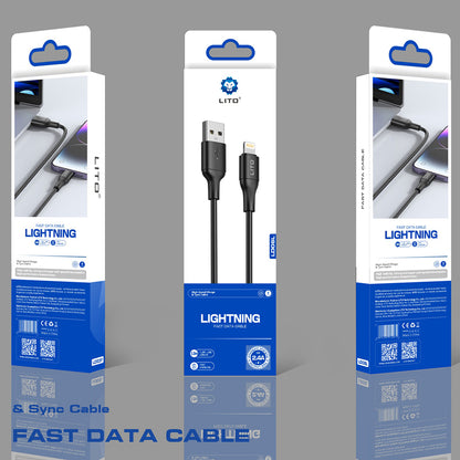 Kabel za podatke i punjenje USB-A - Lightning Lito LD06L, 18W, 1m, Crni