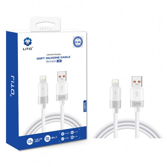 Kabel za podatke i punjenje USB-A - Lightning Lito LD07, 60W, 1m, Bijeli