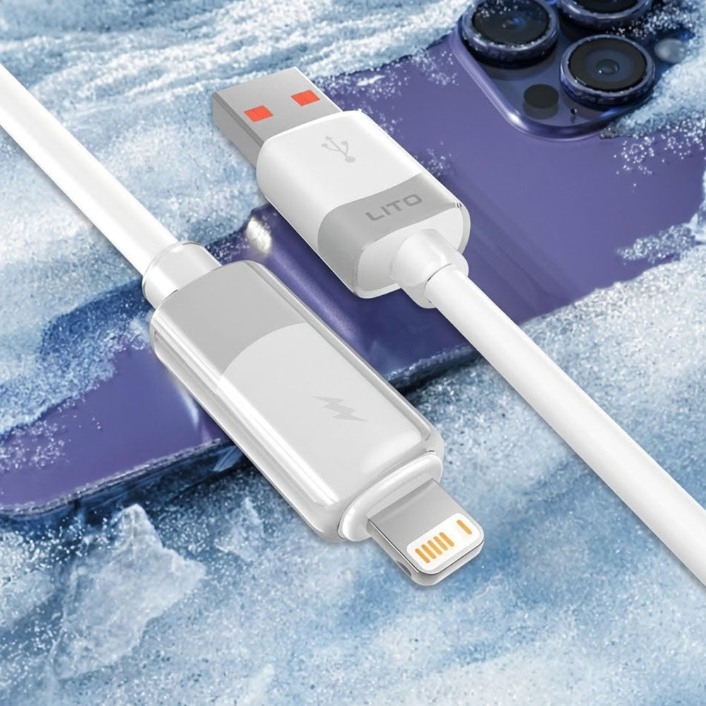 Kabel za podatke i punjenje USB-A - Lightning Lito LD07, 60W, 1m, Bijeli