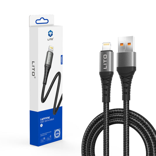Kabel za podatke i punjenje USB-A - Lightning Lito LD08L, 18W, 1m, Crni