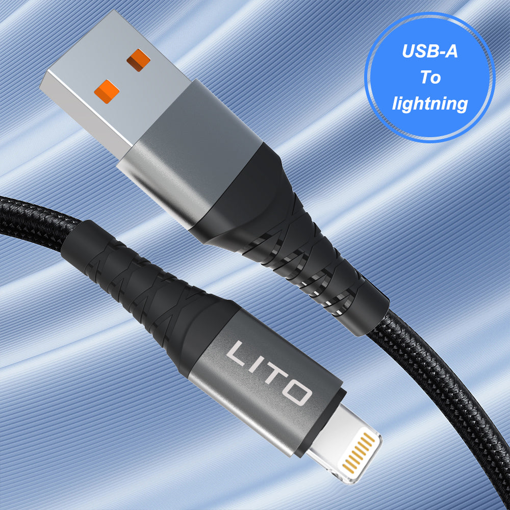 Kabel za podatke i punjenje USB-A - Lightning Lito LD08L, 18W, 1m, Crni