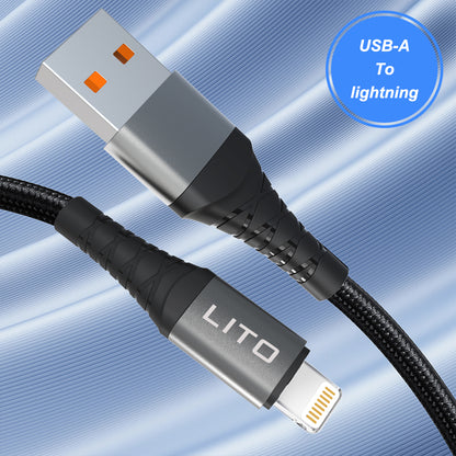 Kabel za podatke i punjenje USB-A - Lightning Lito LD08L, 18W, 1m, Crni