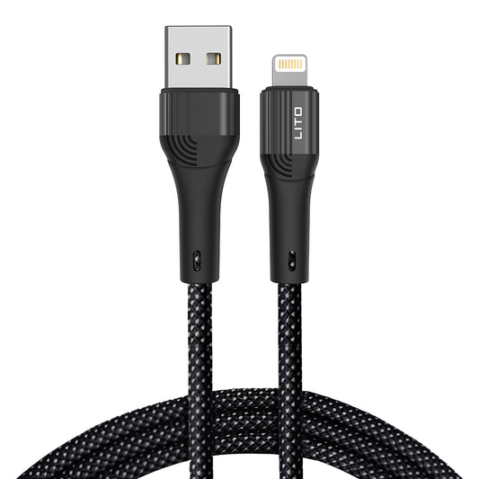 Kabel za podatke i punjenje USB-A - Lightning Lito LD14, 18W, 1m, Crni