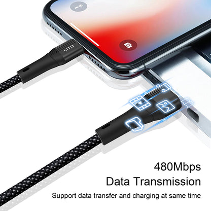 Kabel za podatke i punjenje USB-A - Lightning Lito LD14, 18W, 1m, Crni
