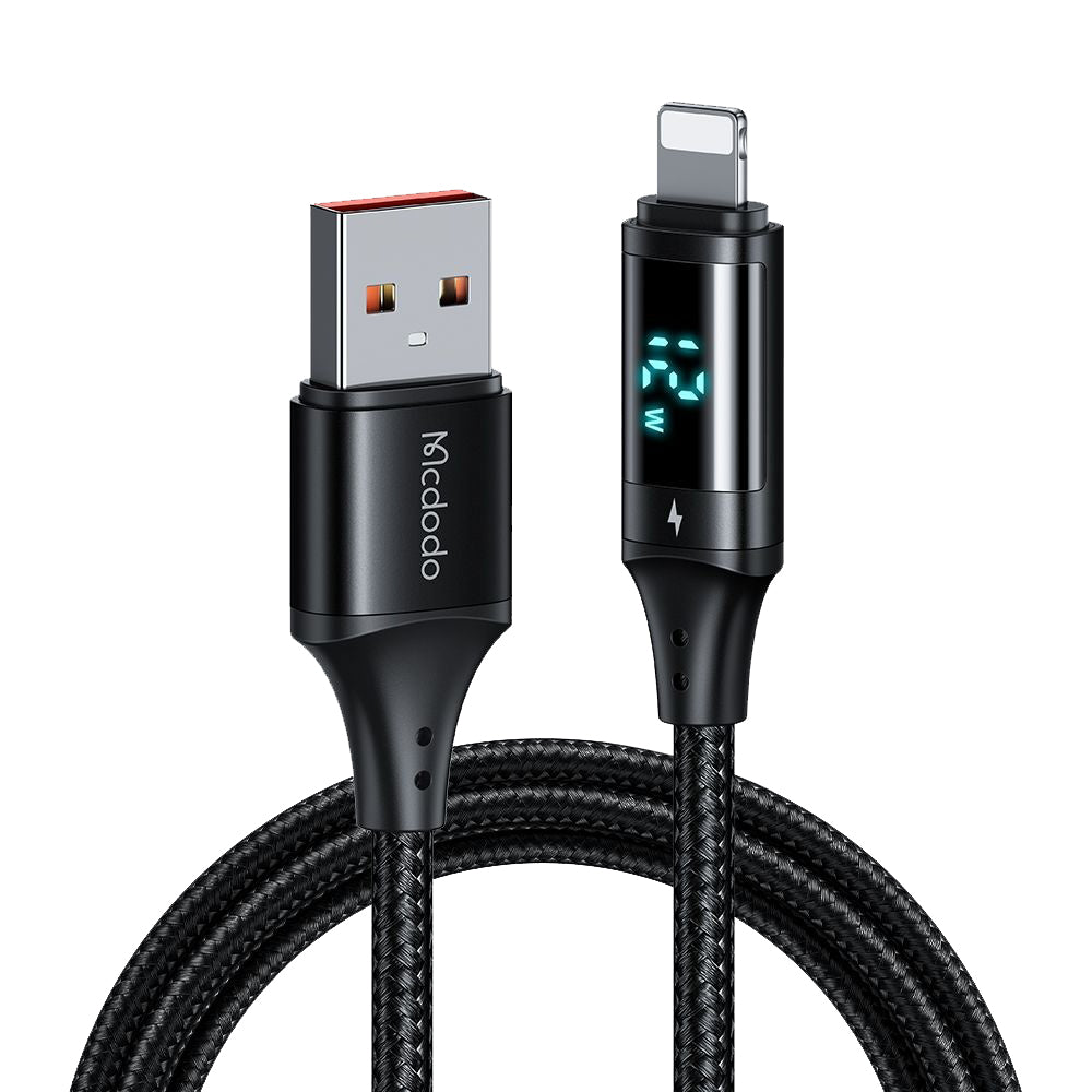 Kabel za podatke i punjenje USB-A - Lightning McDodo CA-1060 Display, 12W, 1.2m, Crni