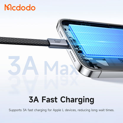 USB-A kabel za prijenos podataka i punjenje - Lightning McDodo CA-1160, 18W, 1m, Crna