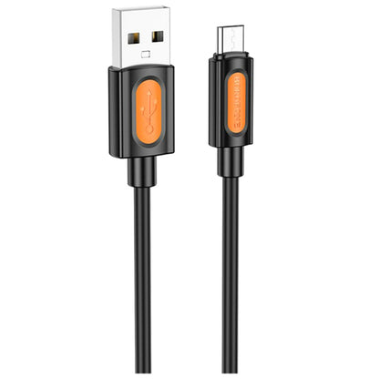 Kabel za podatke i punjenje USB-A - microUSB Borofone BX114 Silicone, 18W, 1m, Crni