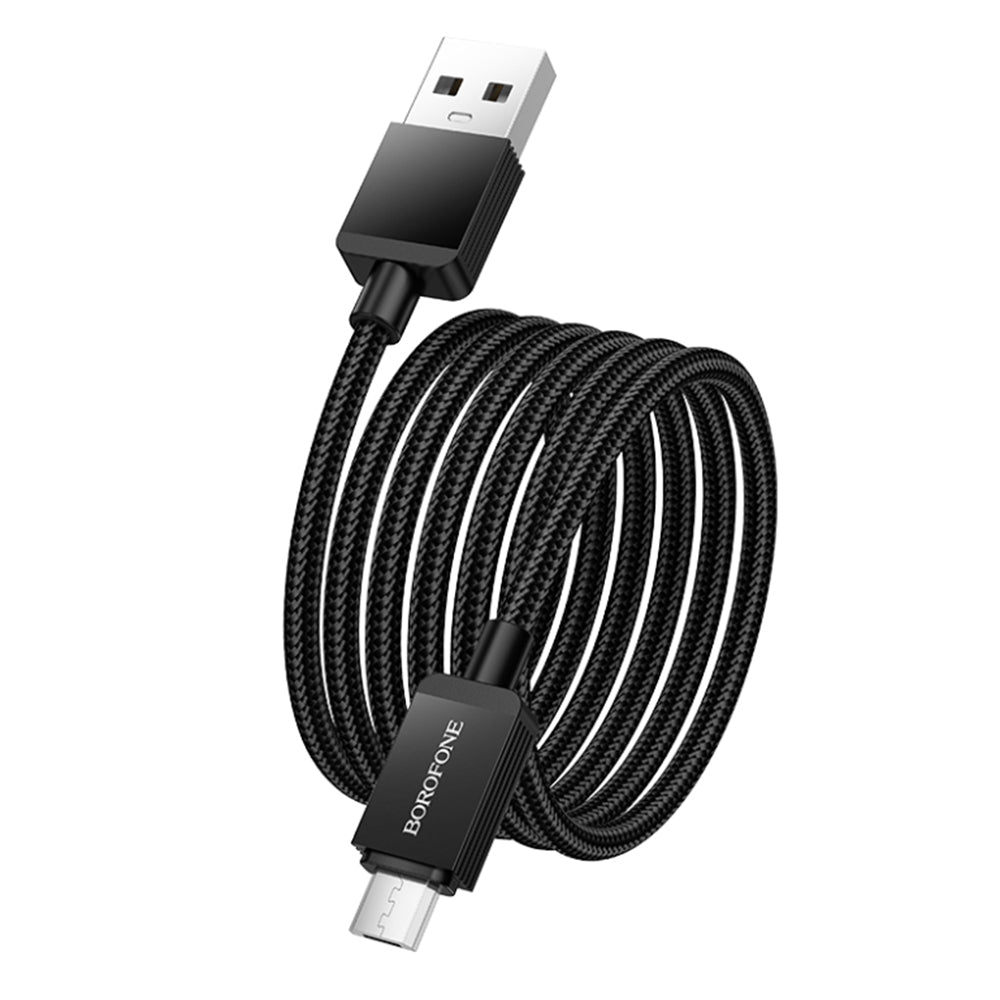 Kabel za podatke i punjenje USB-A - microUSB Borofone BX120 Placer, 18W, 1m, Crni