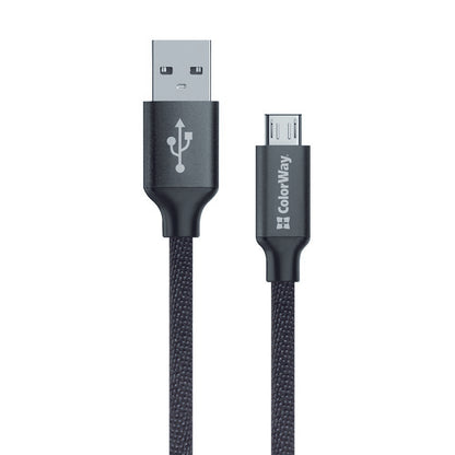 Kabel za podatke i punjenje USB-A - microUSB ColorWay CW-CBUM002, 18W, 1m, Crni