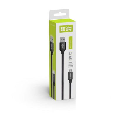 Kabel za podatke i punjenje USB-A - microUSB ColorWay CW-CBUM002, 18W, 1m, Crni