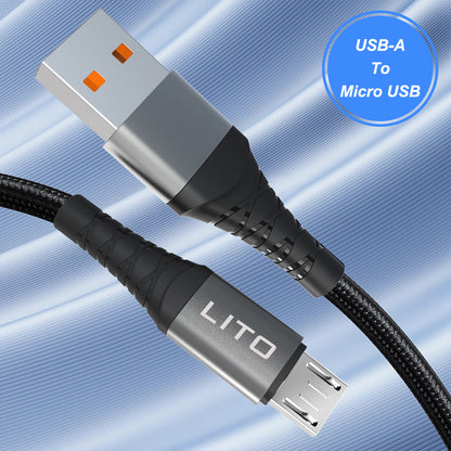 Kabel za podatke i punjenje USB-A - microUSB Lito LD08V, 18W, 1m, Crni