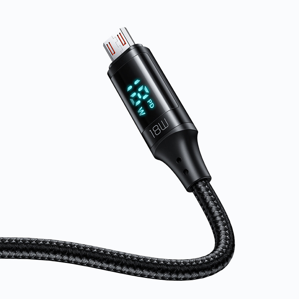 Kabel za podatke i punjenje USB-A - microUSB McDodo CA-1070 Display, 18W, 1.2m, Crni