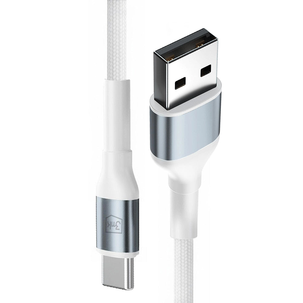 Kabel za podatke i punjenje USB-A - USB-C 3MK Hyper N, 18W, 1m, Bijeli