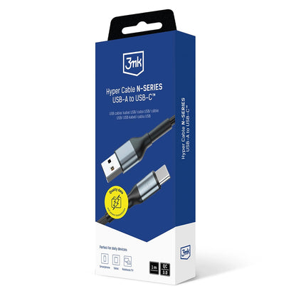 Kabel za podatke i punjenje USB-A - USB-C 3MK Hyper N, 18W, 1m, Crni
