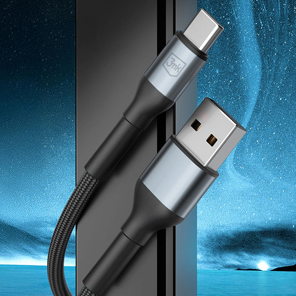 Kabel za podatke i punjenje USB-A - USB-C 3MK Hyper N, 18W, 1m, Crni