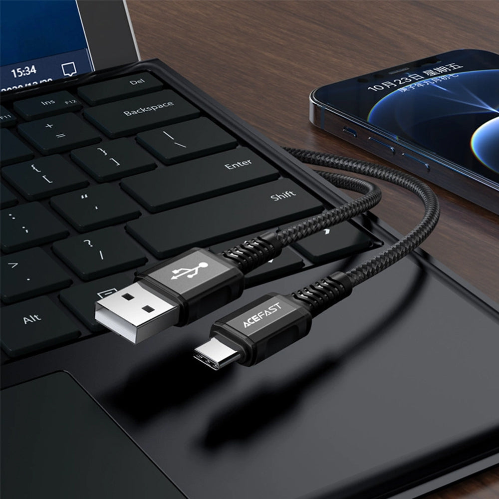 Kabel za podatke i punjenje USB-A - USB-C Acefast C1-04, 18W, 1.2m, Crni