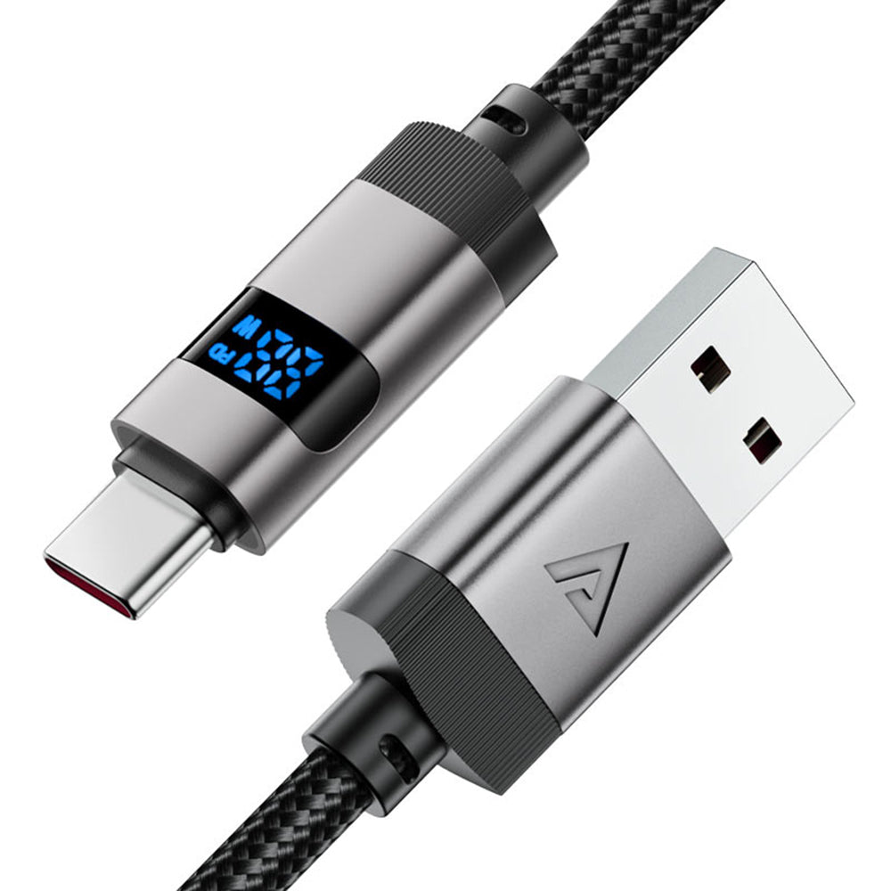 Kabel za podatke i punjenje USB-A - USB-C Acefast C15-04 Display, 66W, 1.2m, Crni