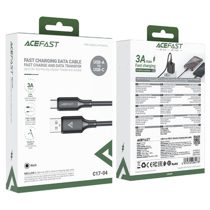 Kabel za prijenos podataka i punjenje USB-A - USB-C Acefast C17-04, 18W, 1.2m, Crni