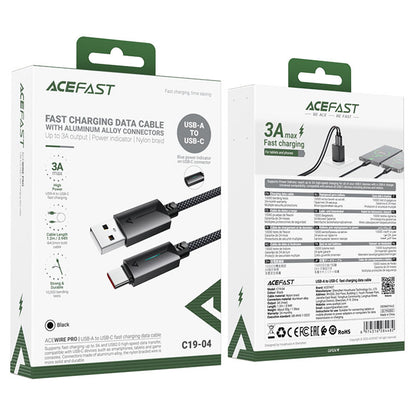 Kabel za podatke i punjenje USB-A - USB-C Acefast C19-04, 18W, 1.2m, Crni