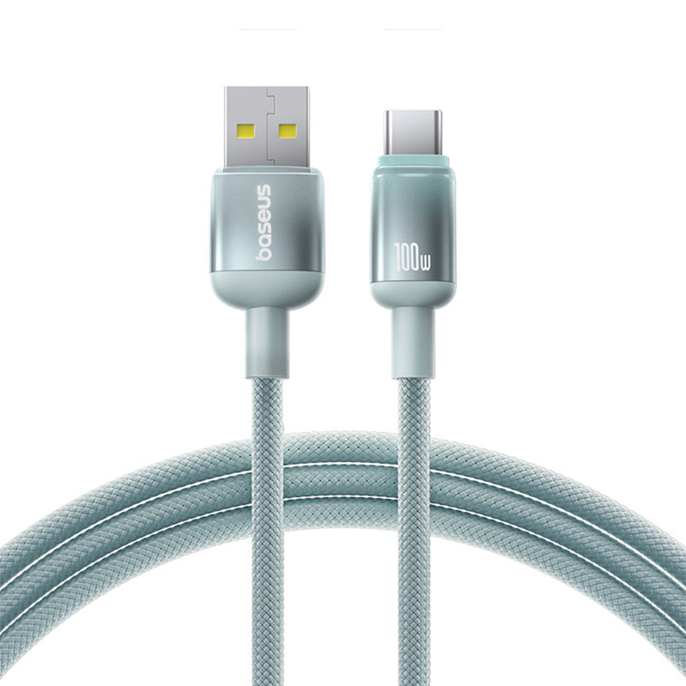 Kabel za podatke i punjenje USB-A - USB-C Baseus Discolor, 100W, 1m, Plavo Zelen E0420801