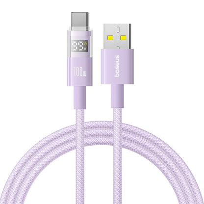 Kabel za podatke i punjenje USB-A - USB-C Baseus Display 2, 100W, 1m, Ljubičasti P10382701511-00