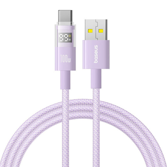 Kabel za podatke i punjenje USB-A - USB-C Baseus Display 2, 100W, 1m, Ljubičasti P10382701511-00