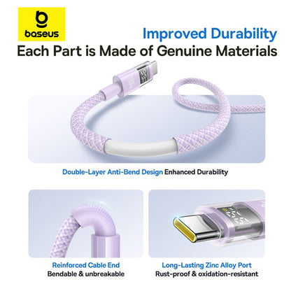 Kabel za podatke i punjenje USB-A - USB-C Baseus Display 2, 100W, 1m, Ljubičasti P10382701511-00