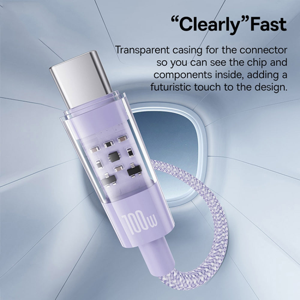 Kabel za podatke i punjenje USB-A - USB-C Baseus Gem, 100W, 1m, Ljubičasti P10373002511-00