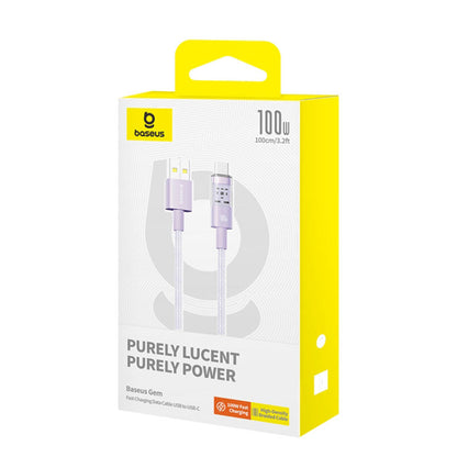 Kabel za podatke i punjenje USB-A - USB-C Baseus Gem, 100W, 1m, Ljubičasti P10373002511-00