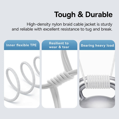 Kabel za podatke i punjenje USB-A - USB-C Baseus Gem, 100W, 2m, Bijeli P10373002211-01