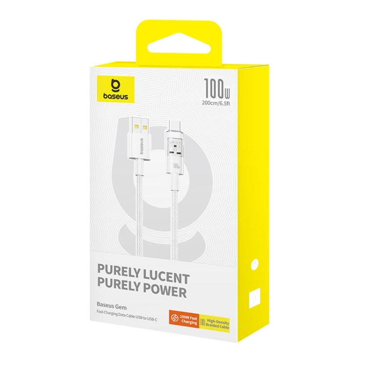 Kabel za podatke i punjenje USB-A - USB-C Baseus Gem, 100W, 2m, Bijeli P10373002211-01