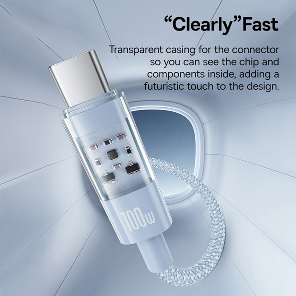 Kabel za prijenos podataka i punjenje USB-A - USB-C Baseus Gem, 100W, 2m, Plava P10373002311-01