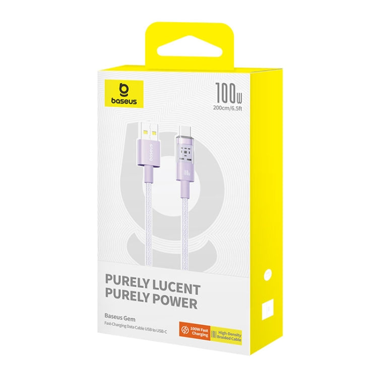 Kabel za podatke i punjenje USB-A - USB-C Baseus Gem, 100W, 2m, Ljubičasta P10373002511-01